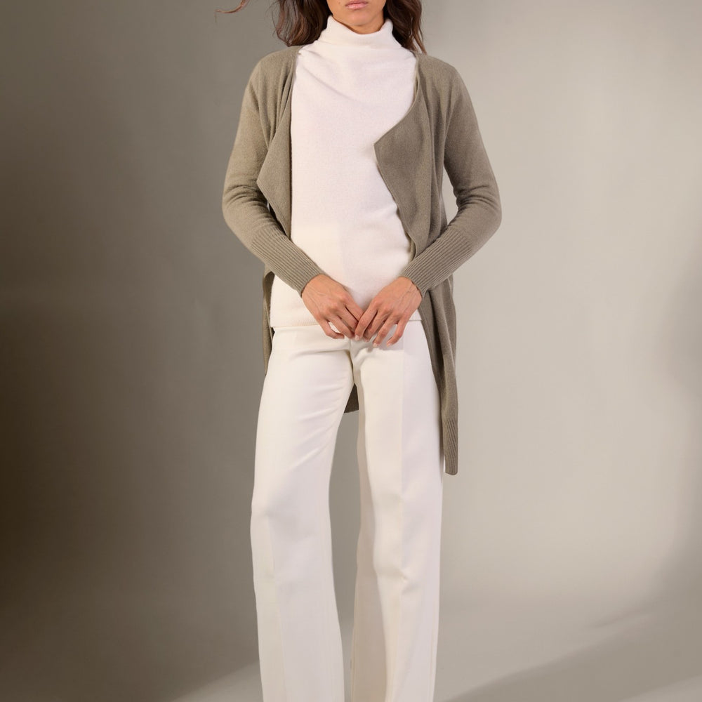 abigail veste longue army 100% cachemire