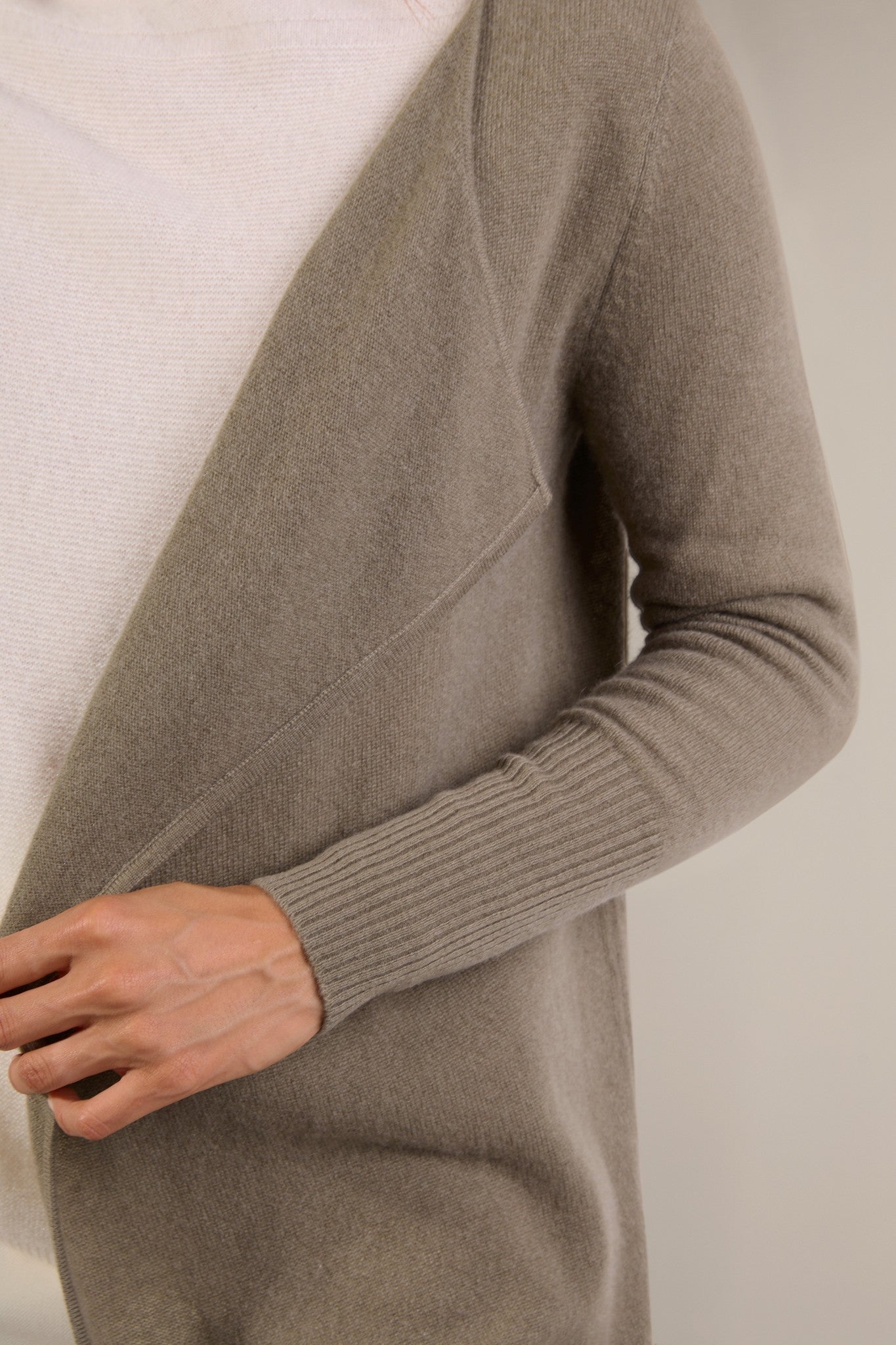 abigail veste longue army 100% cachemire