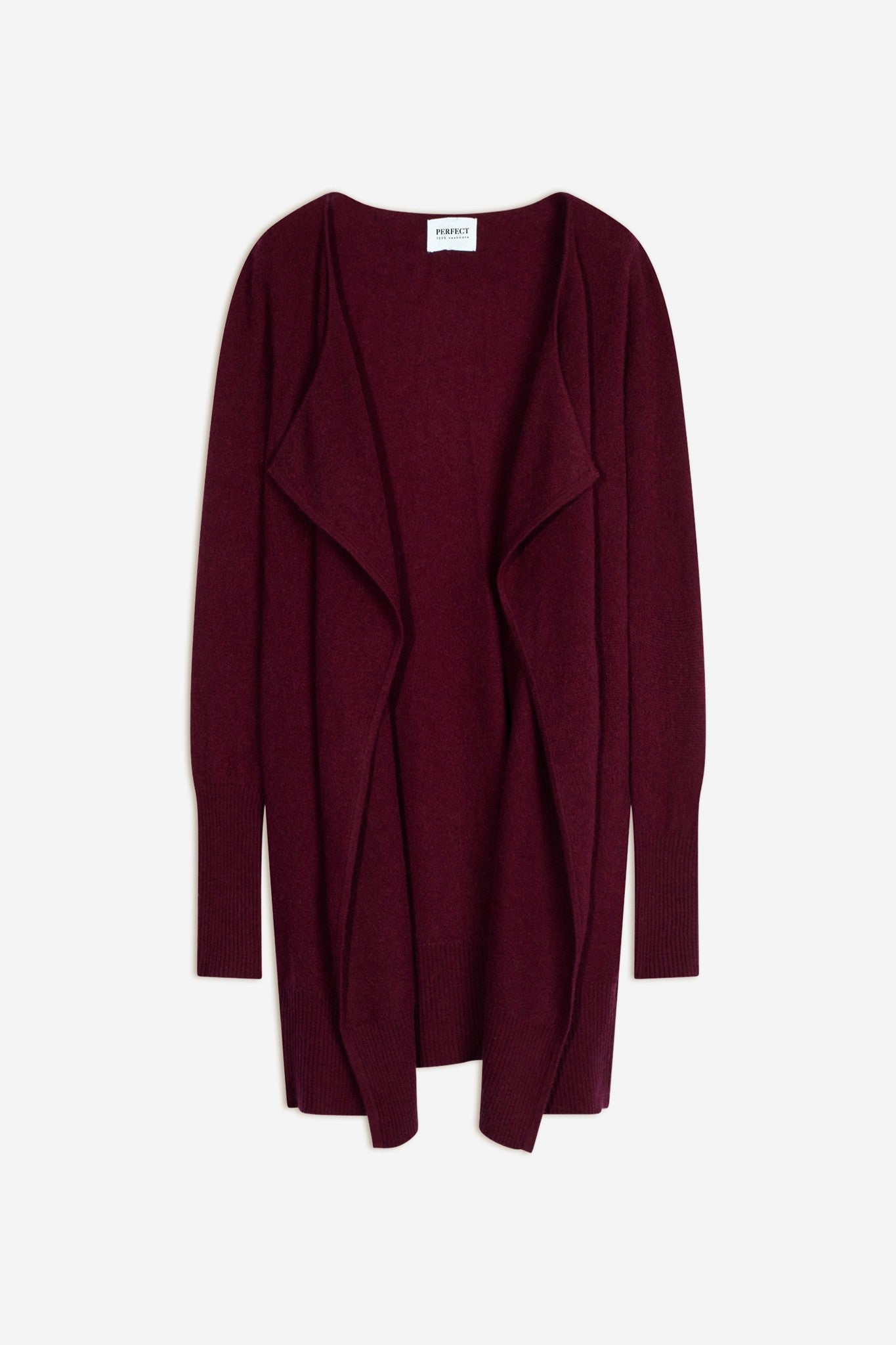abigail veste longue bordeaux 100% cachemire