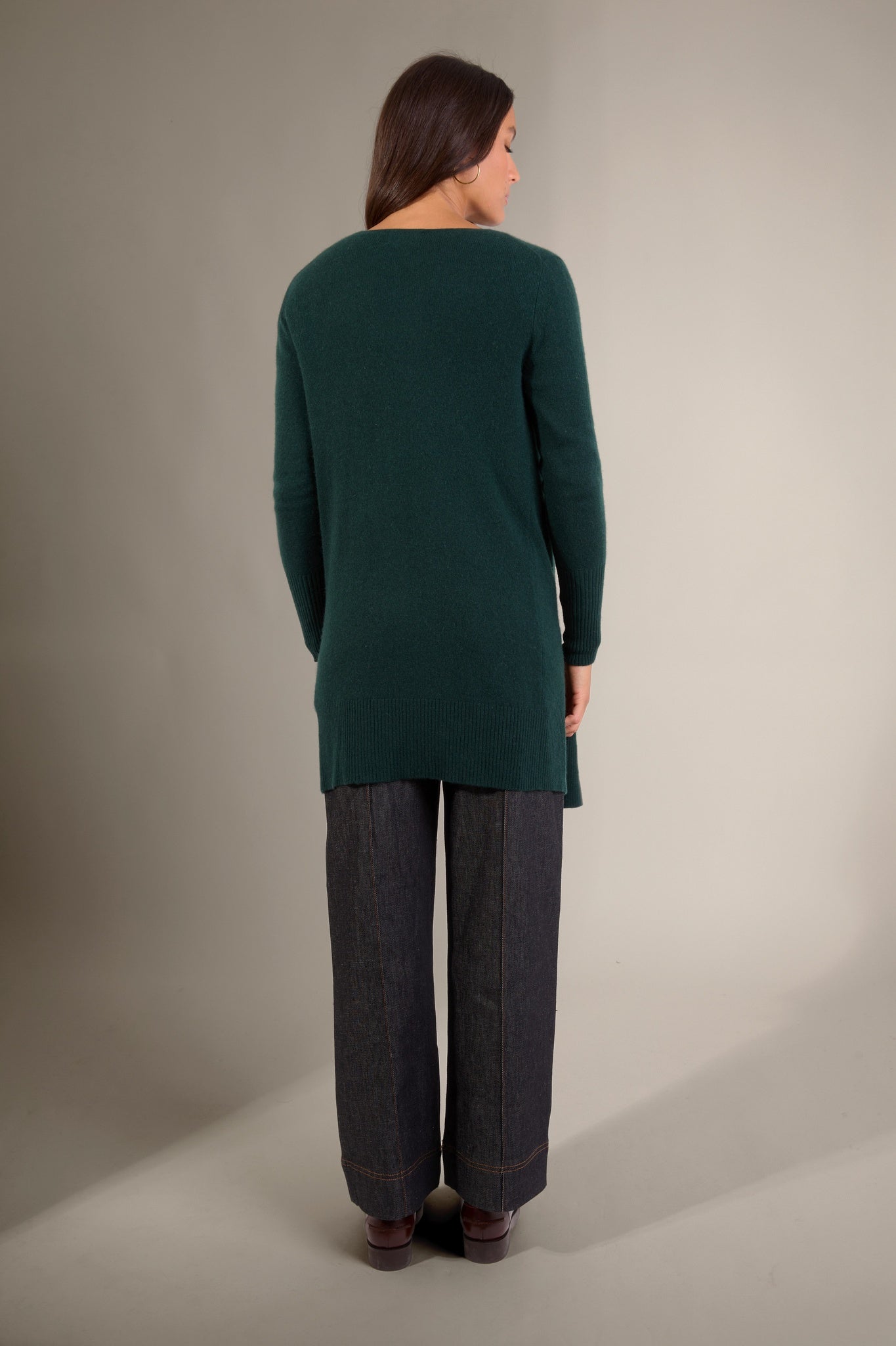 ABIGAIL veste longue cyprès 100% cachemire