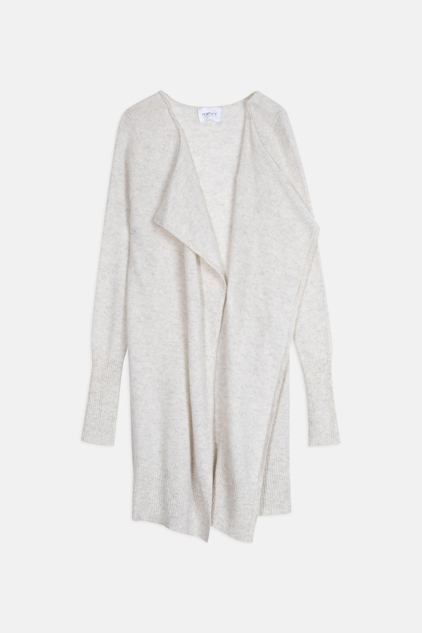abigail veste longue gris perle chiné 100% cachemire