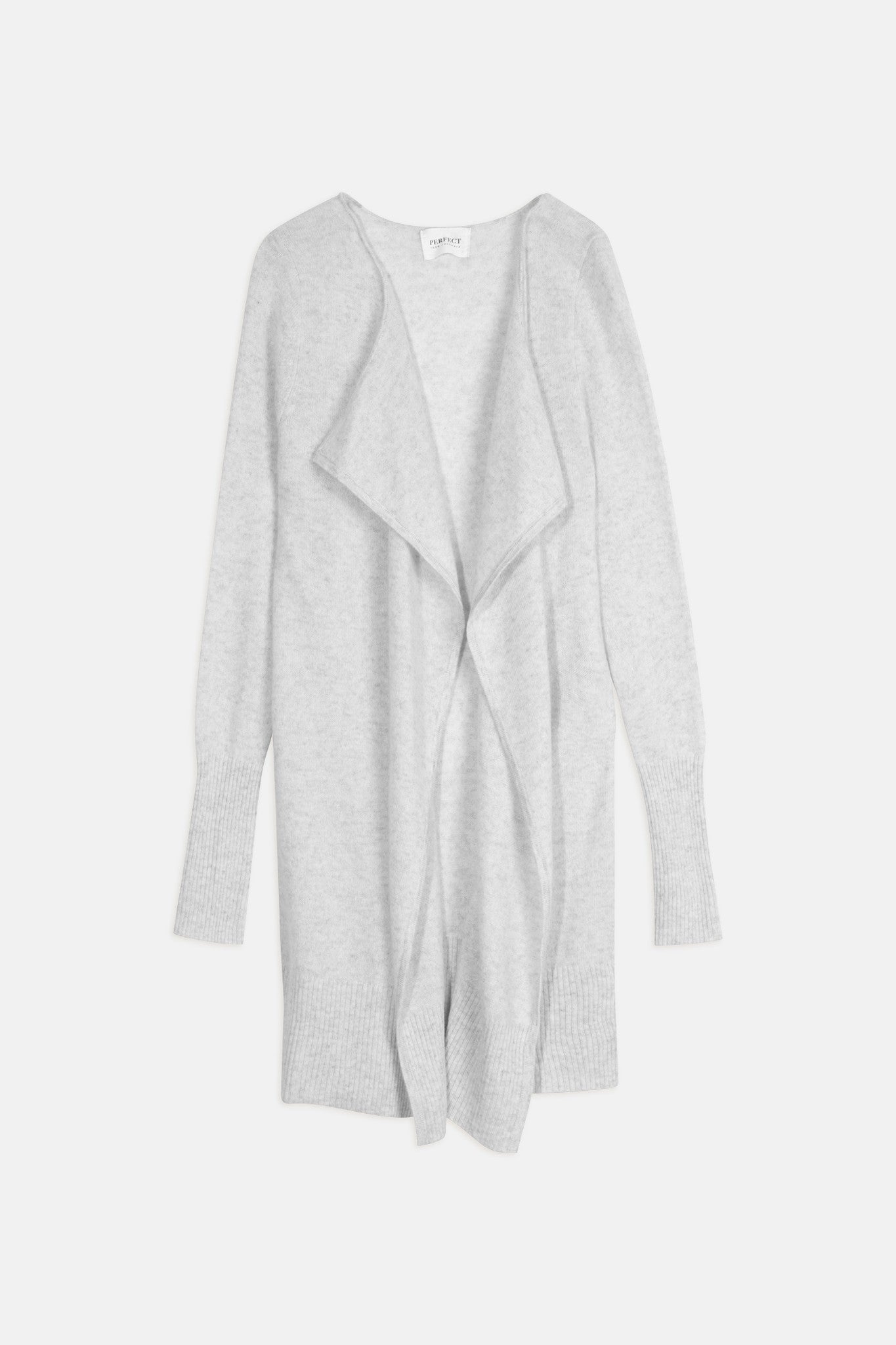 abigail veste longue gris perle chiné 100% cachemire