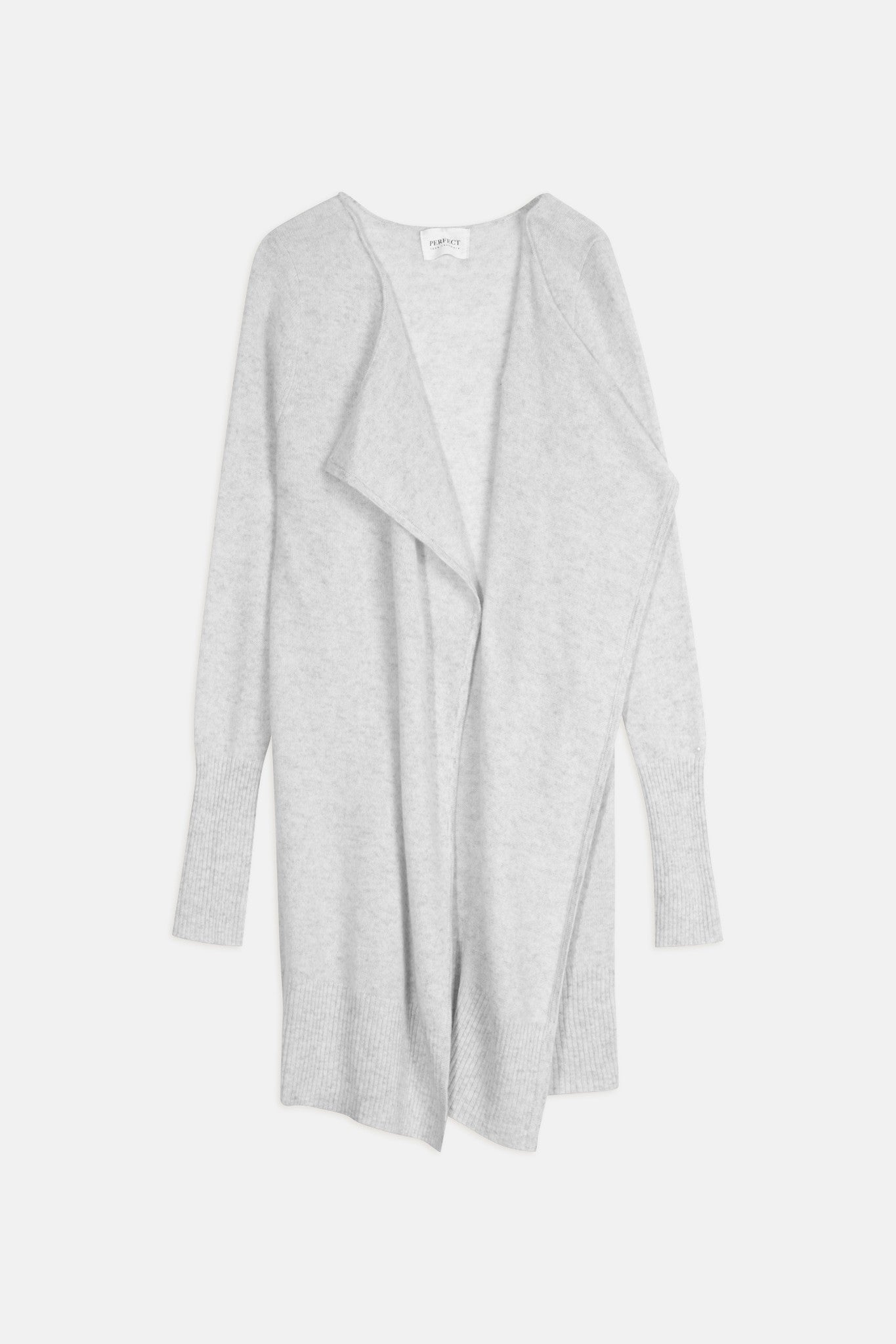 abigail veste longue gris perle chiné 100% cachemire