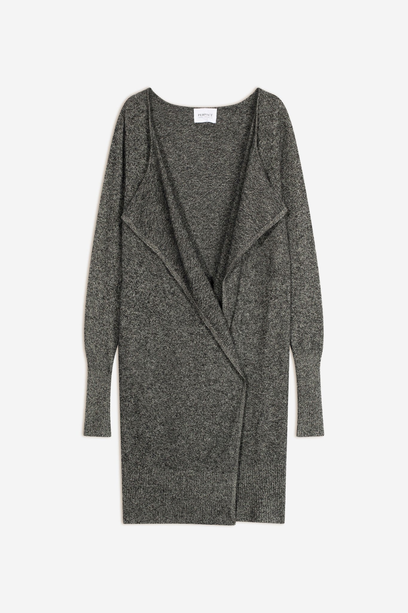 abigail veste longue noir/blanc 100% cachemire