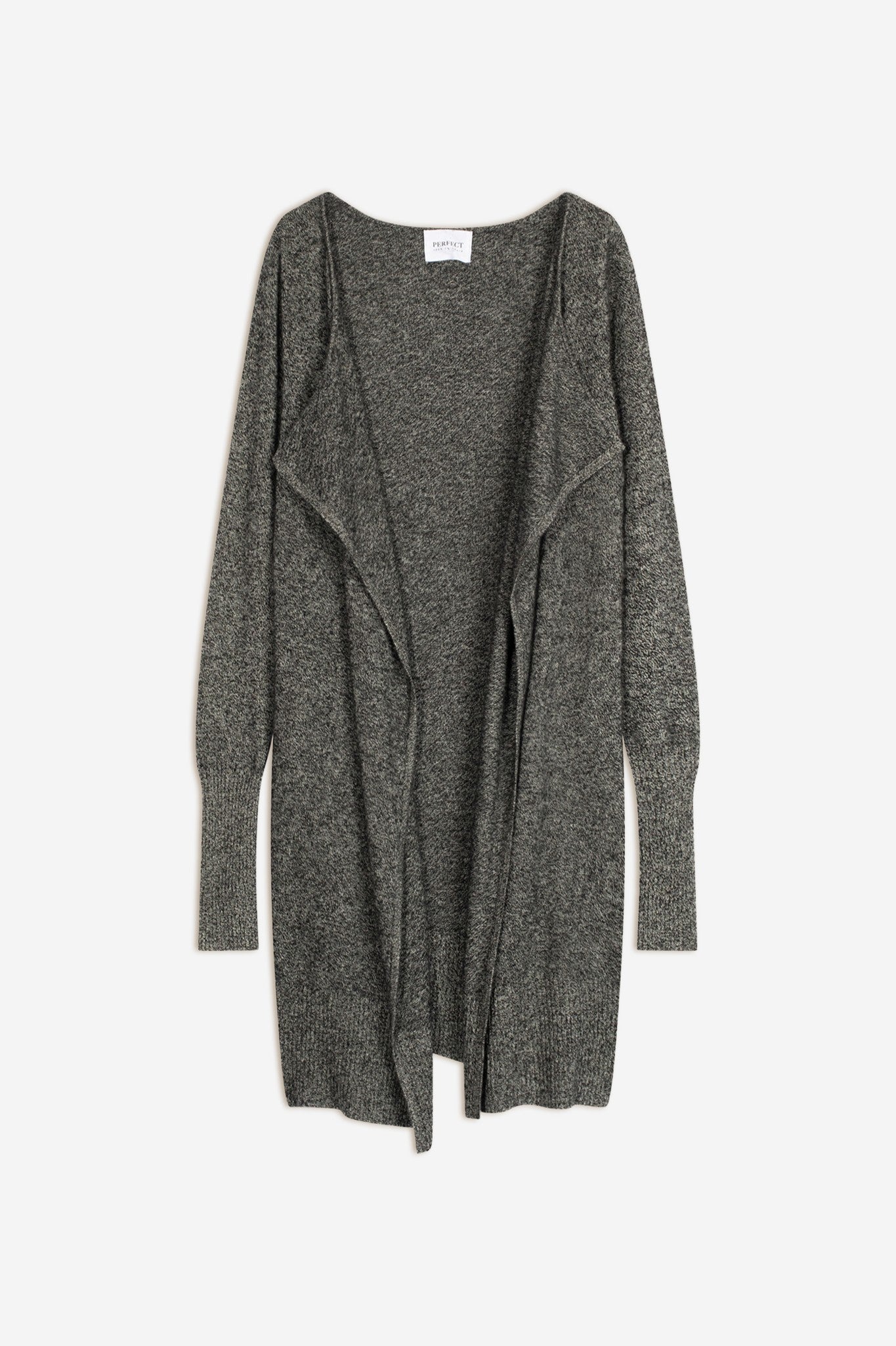 abigail veste longue noir/blanc 100% cachemire