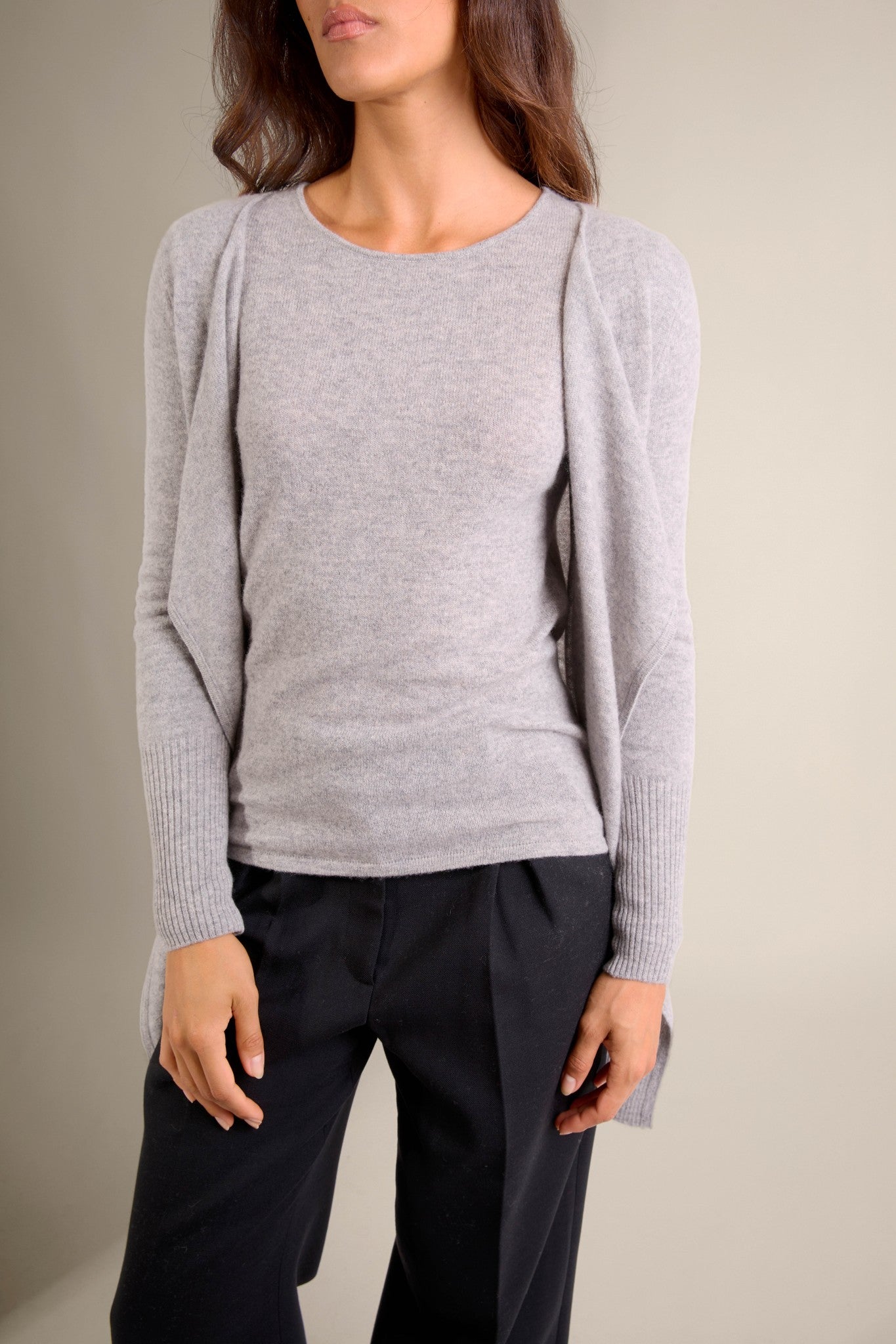 abigail veste longue nuage chiné 100% cachemire