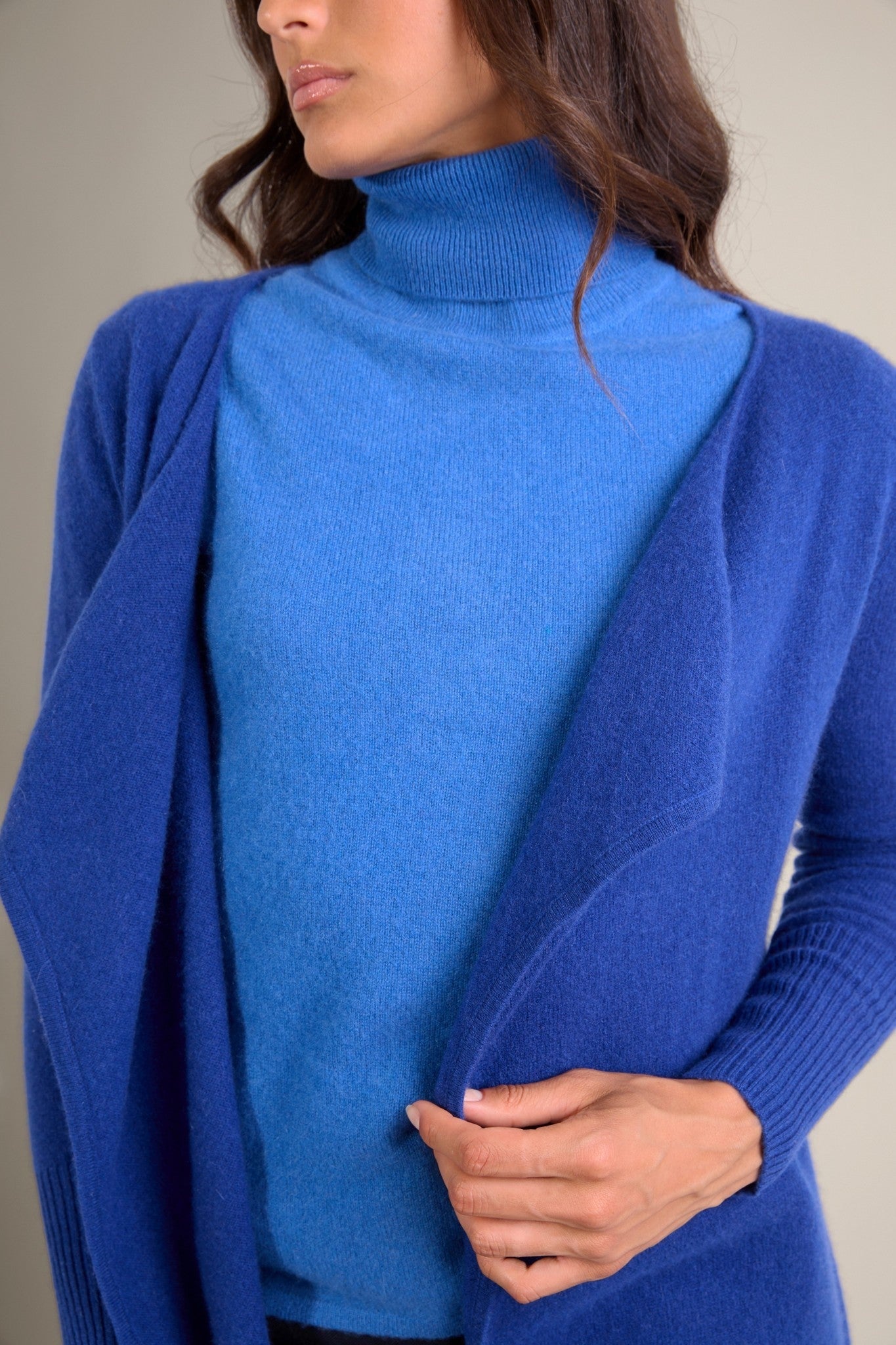 abigail veste longue outremer 100% cachemire