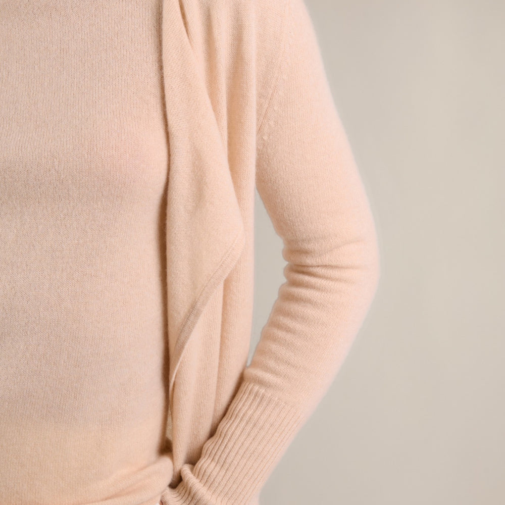 abigail veste longue sable 100% cachemire