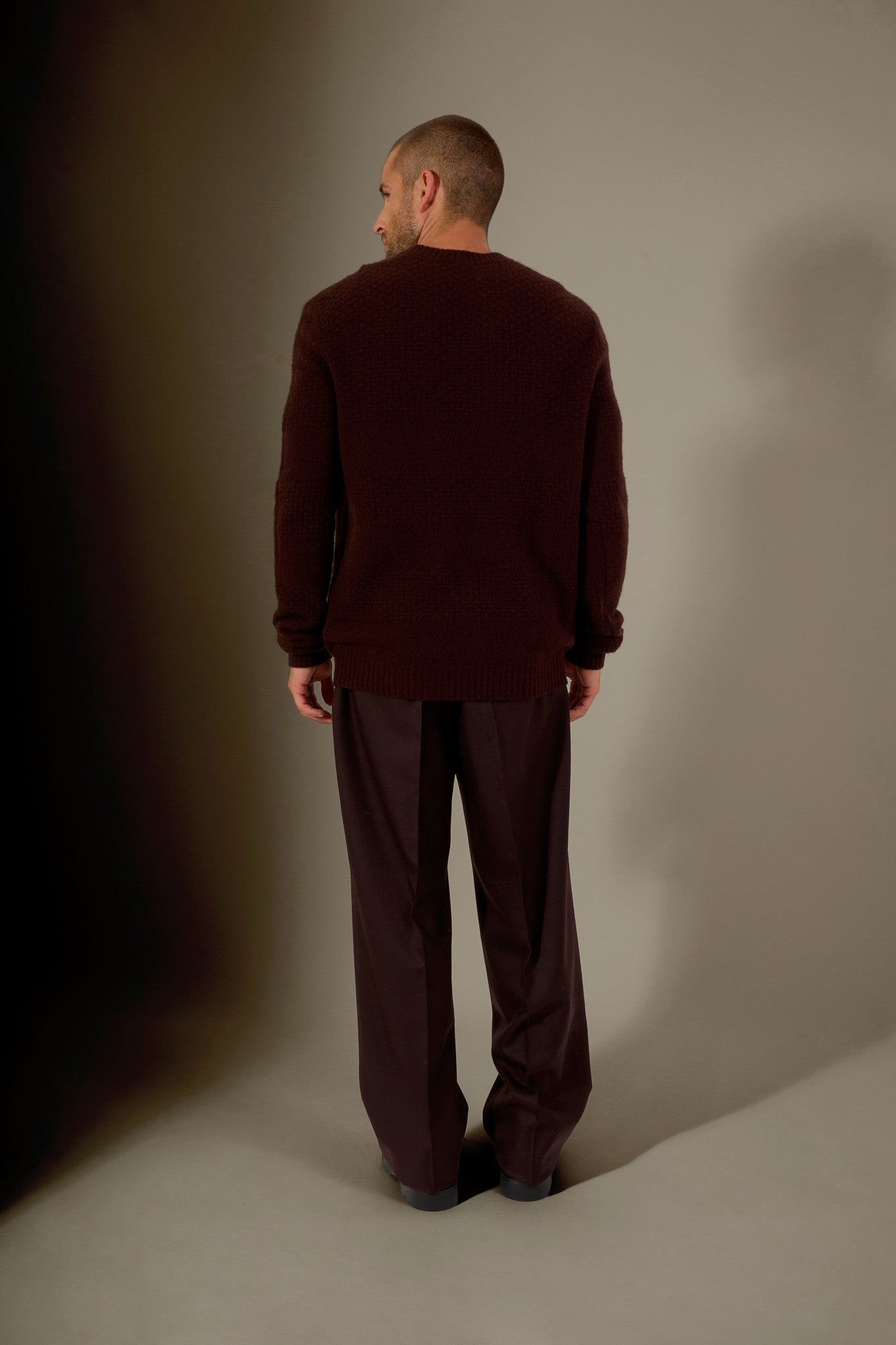 aidan pull col rond 4 fils choco 100% cachemire