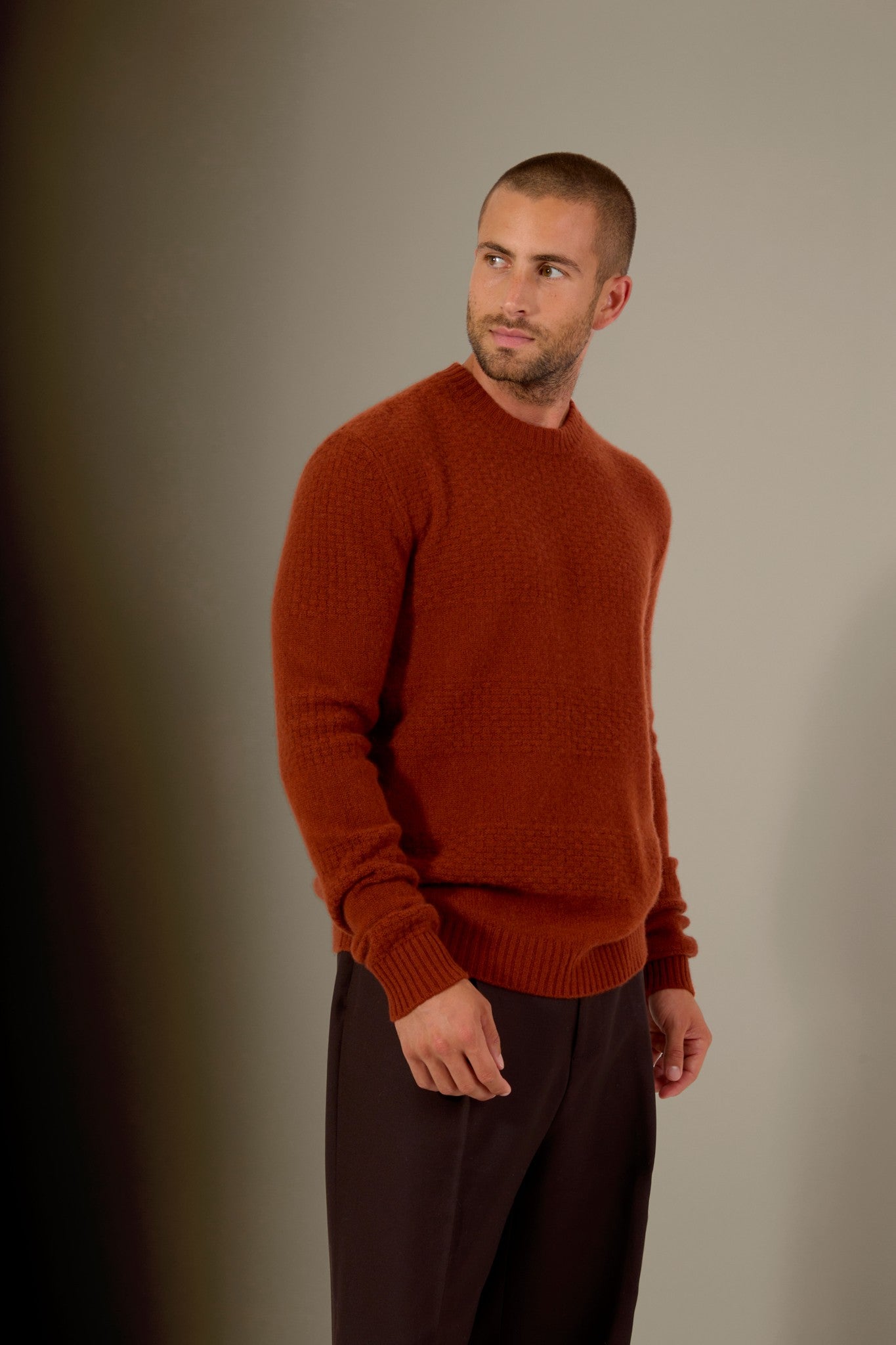 aidan pull col rond 4 fils écureuil 100% cachemire