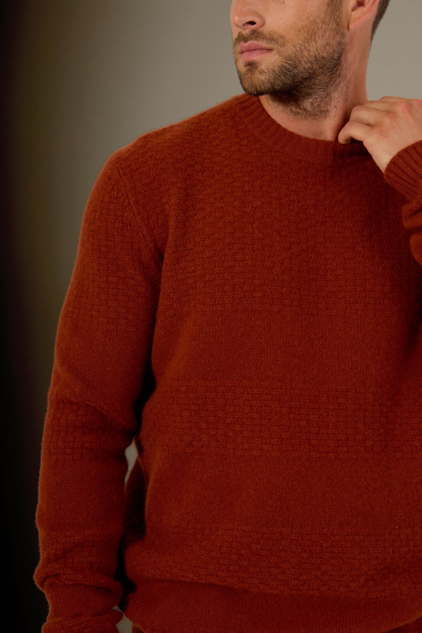 aidan pull col rond 4 fils écureuil 100% cachemire