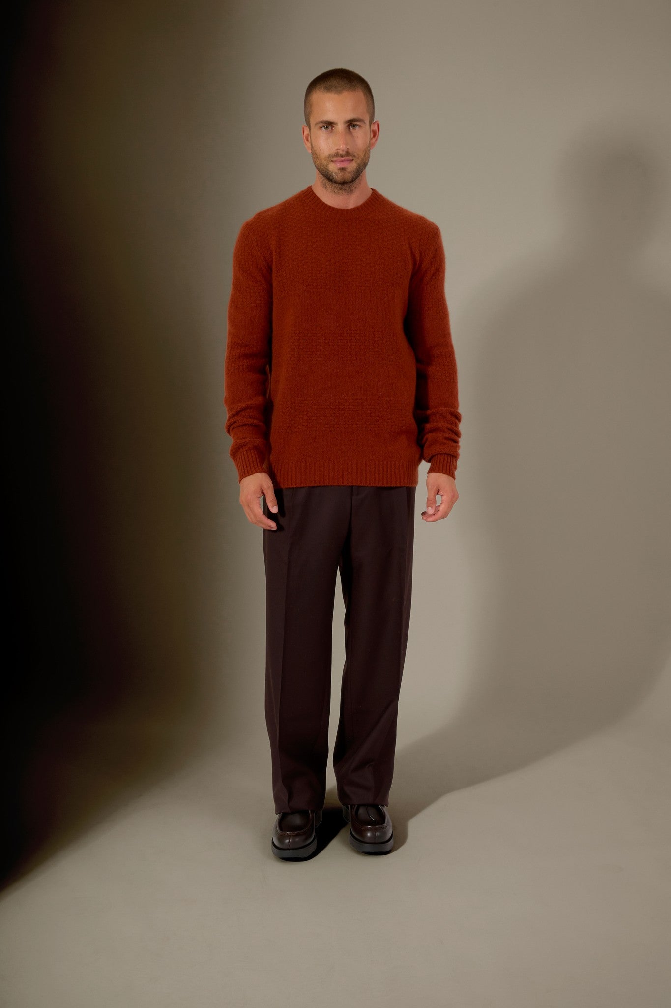 aidan pull col rond 4 fils écureuil 100% cachemire