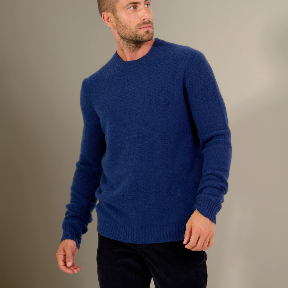 aidan pull col rond 4 fils minuit 100% cachemire