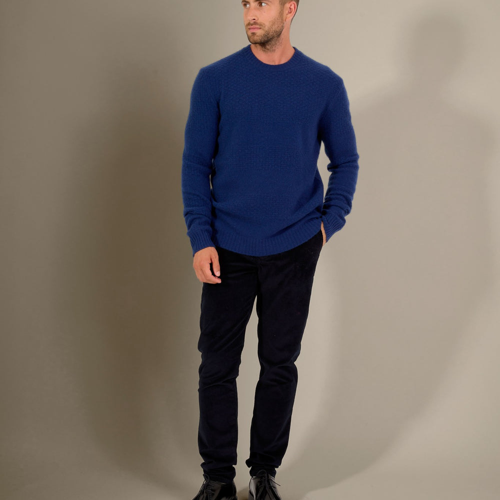 aidan pull col rond 4 fils minuit 100% cachemire