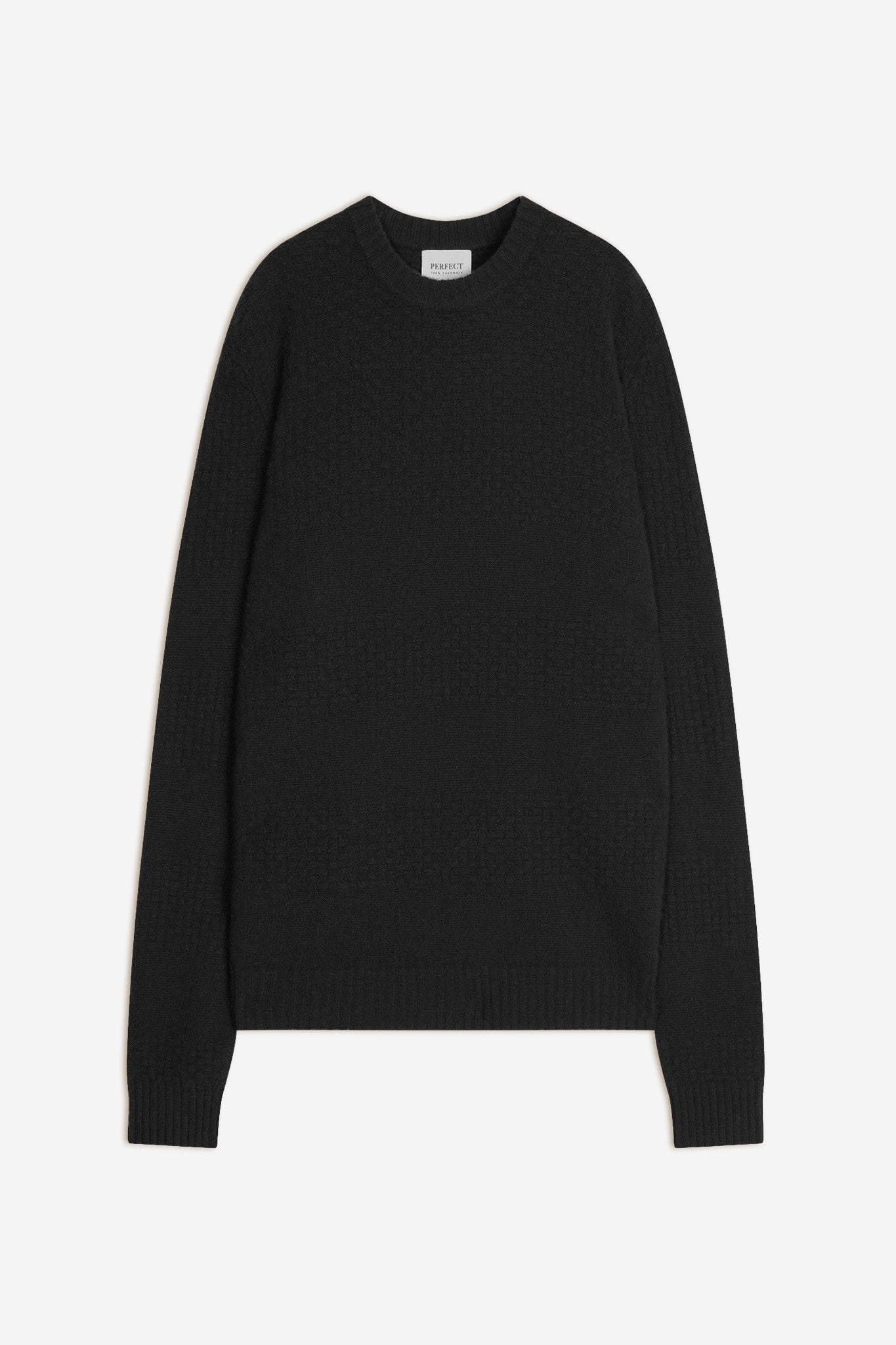 aidan pull col rond 4 fils noir 100% cachemire