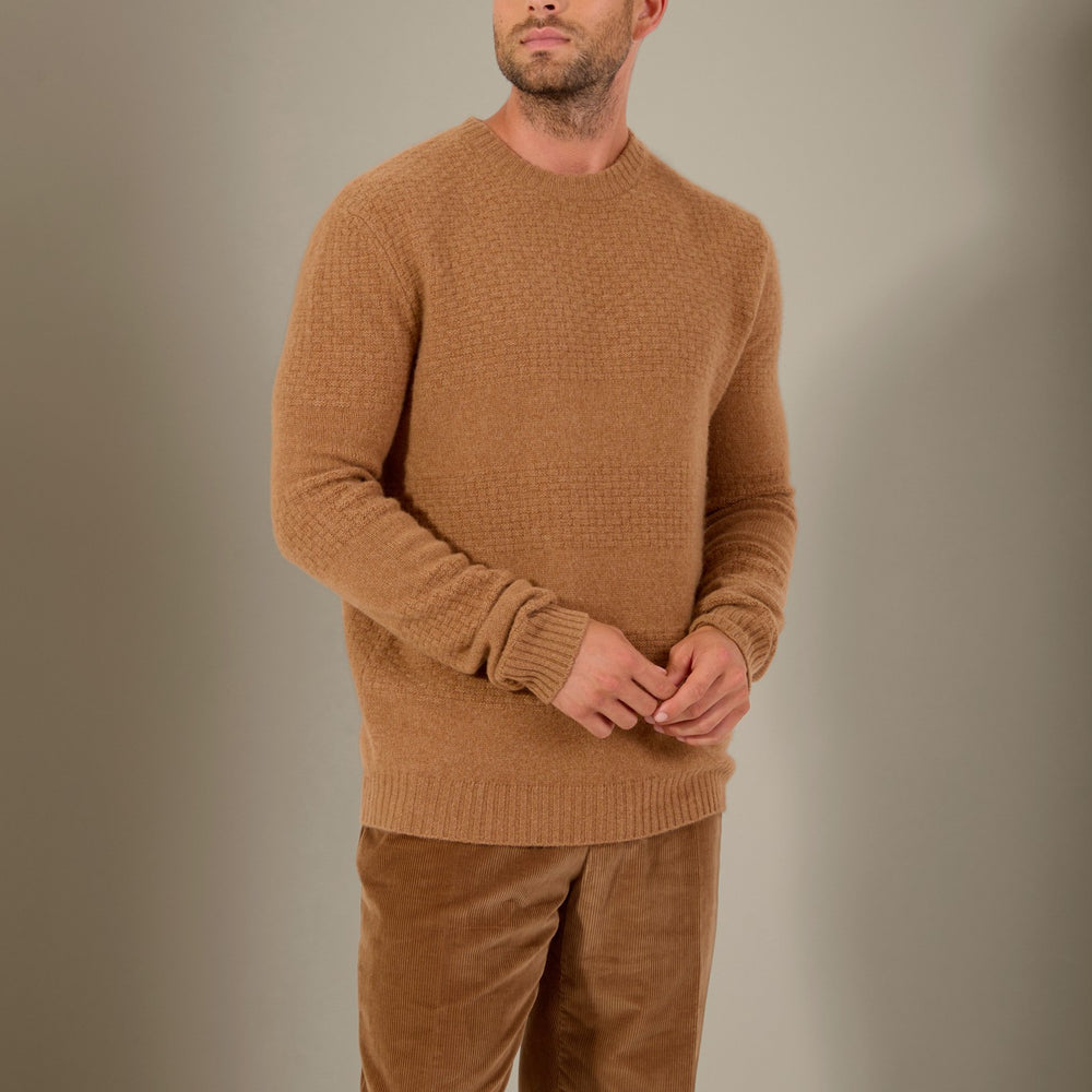 aidan pull col rond 4 fils noisette 100% cachemire