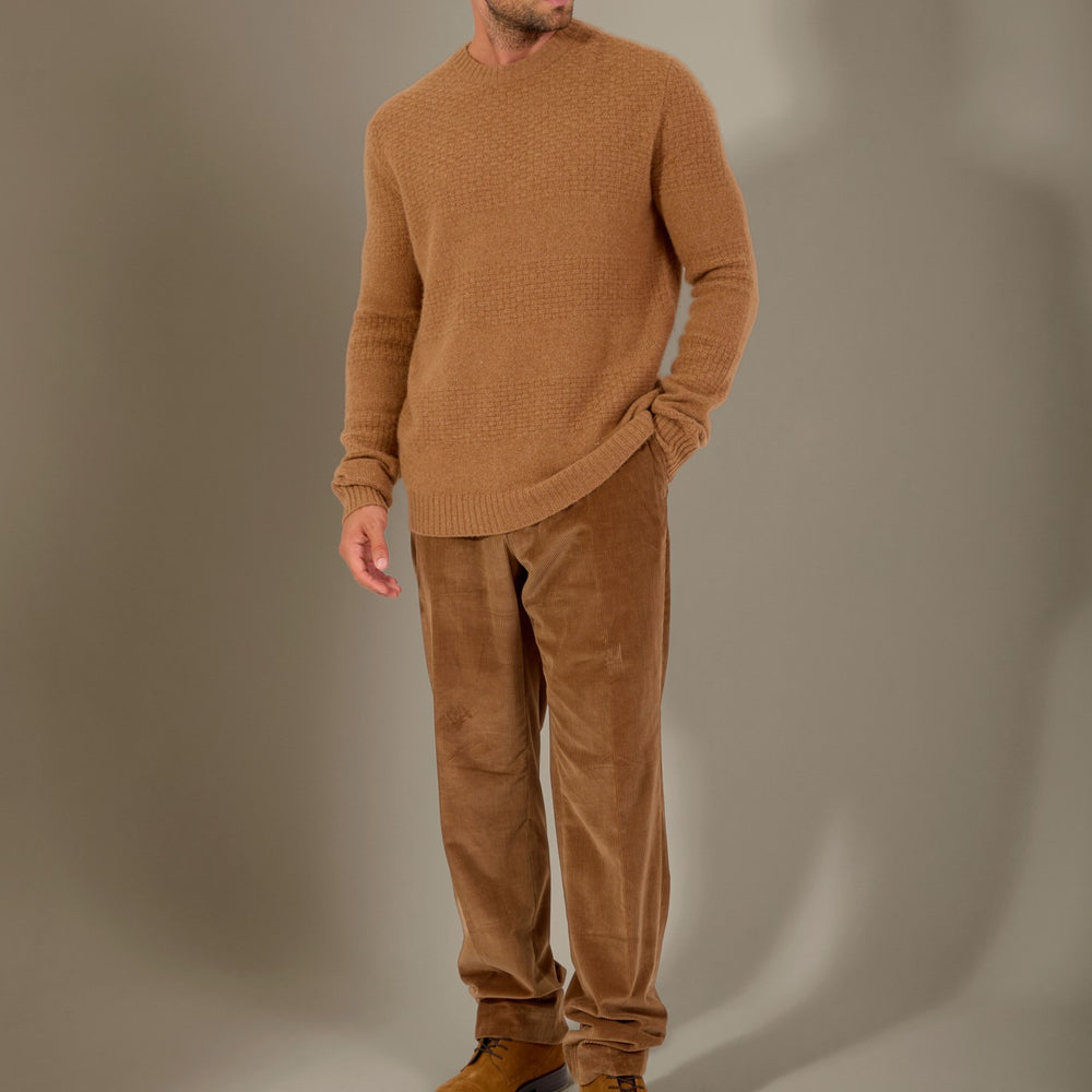 aidan pull col rond 4 fils noisette 100% cachemire