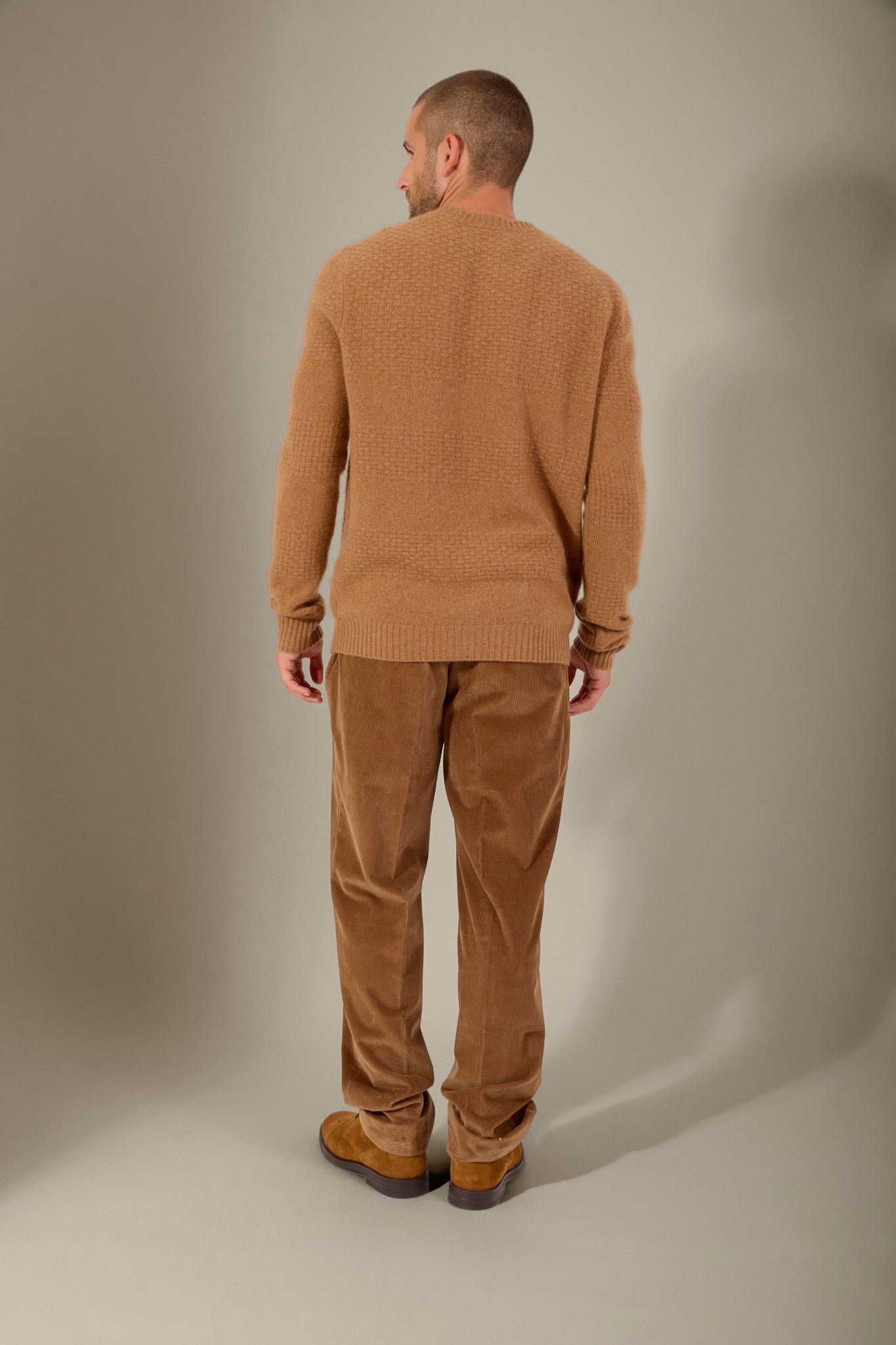 aidan pull col rond 4 fils noisette 100% cachemire