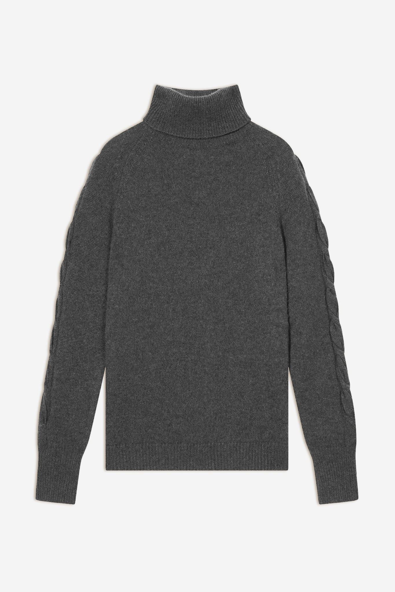 albany pull col roulé 4 fils anthracite chiné 100% cachemire