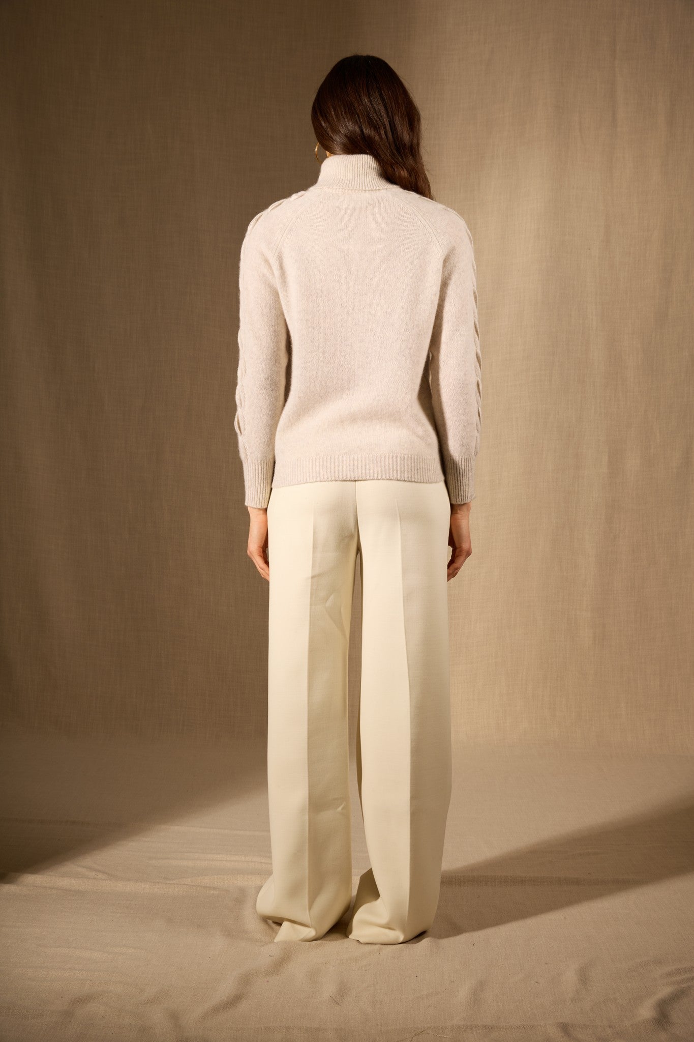 albany pull col roulé 4 fils gris perle chiné 100% cachemire