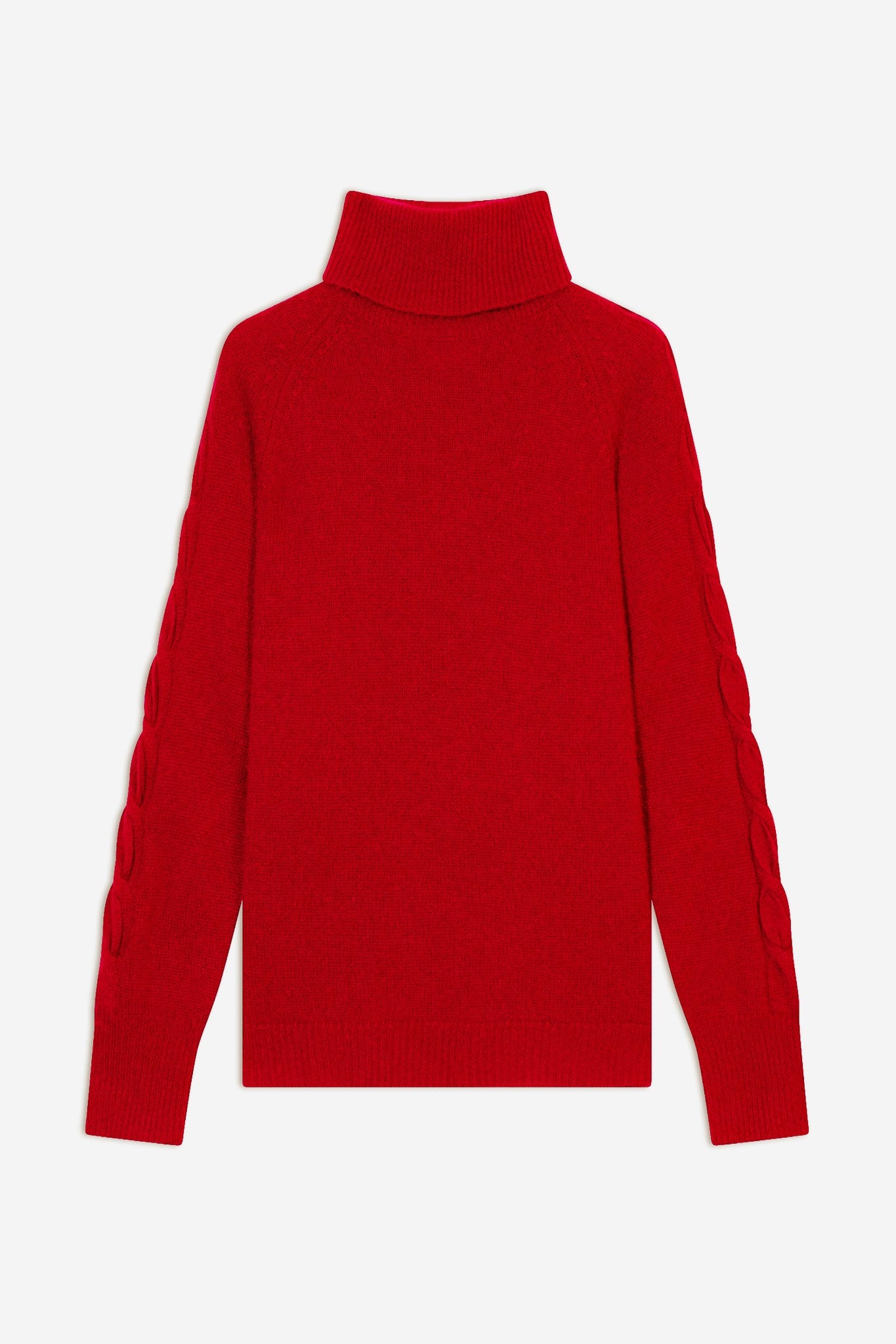 albany pull col roulé 4 fils rouge 100% cachemire