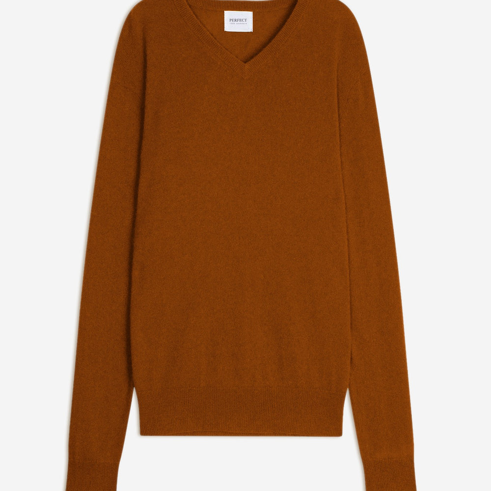 alexander pull col v auburn 100% cachemire