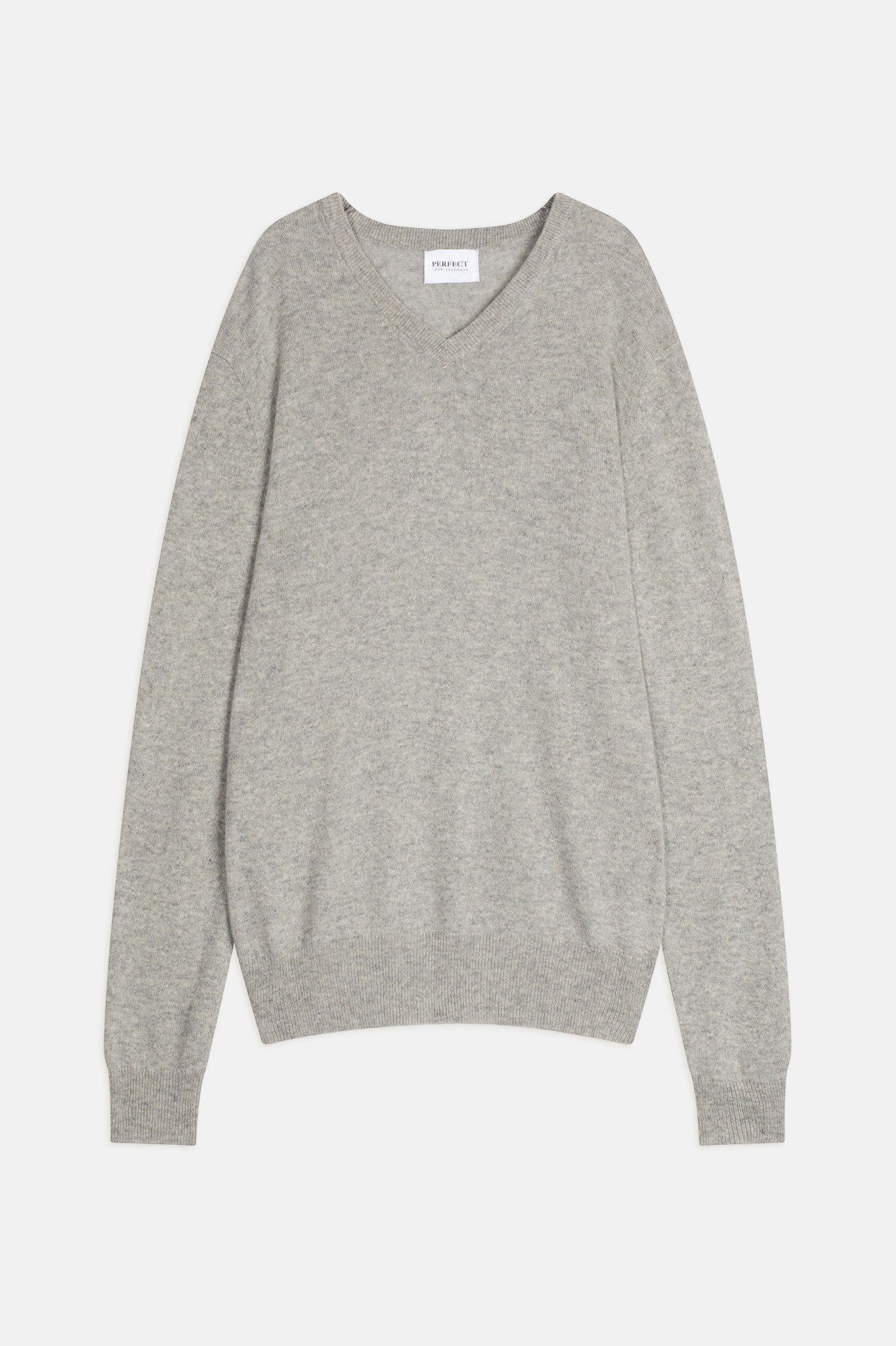 alexander pull col v gris chiné 100% cachemire