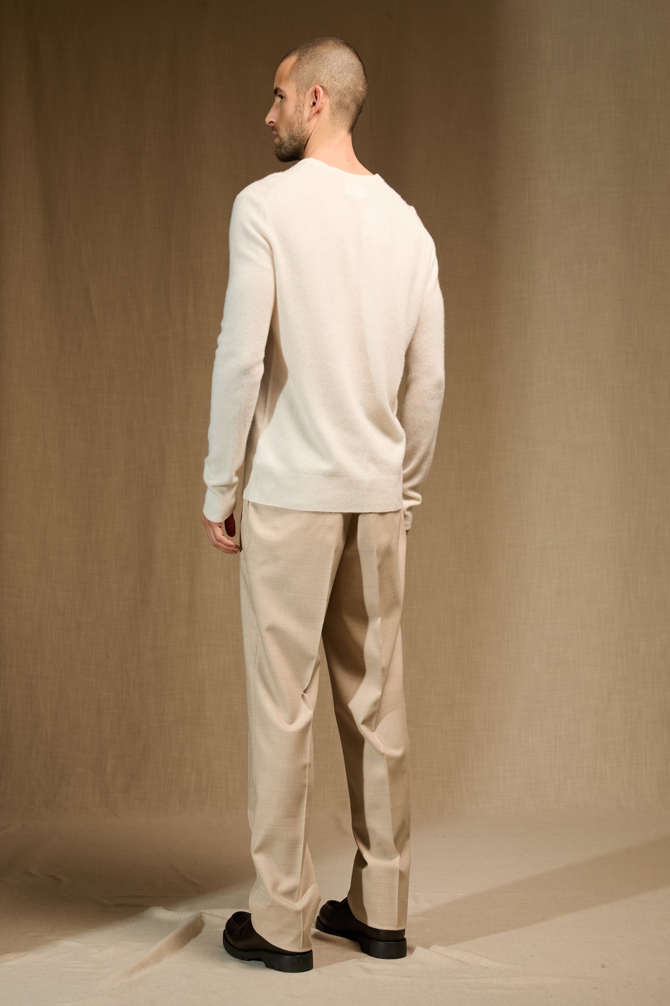 alexander pull col v ivoire 100% cachemire