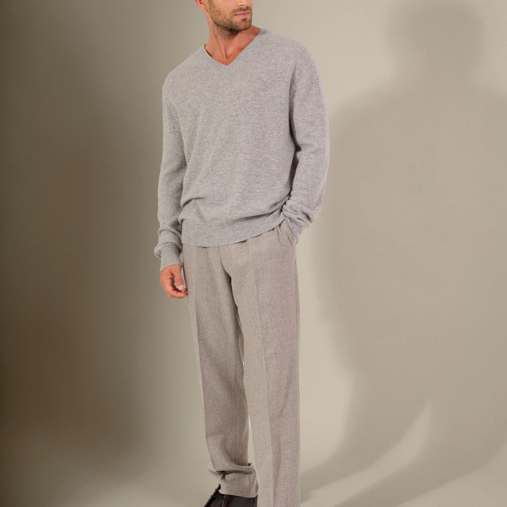 alexander pull col v nuage chiné 100% cachemire