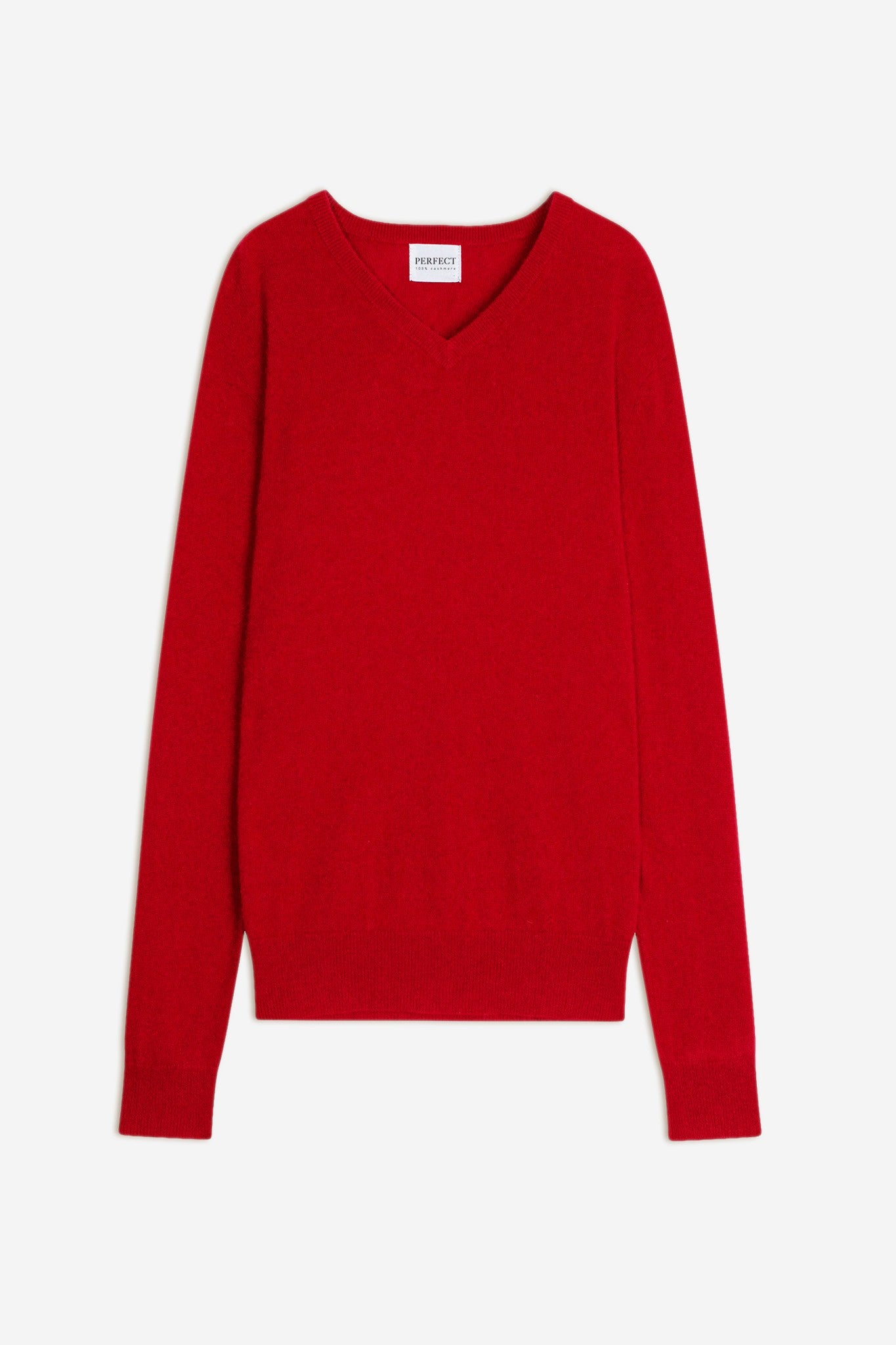 alexander pull col v rouge 100% cachemire