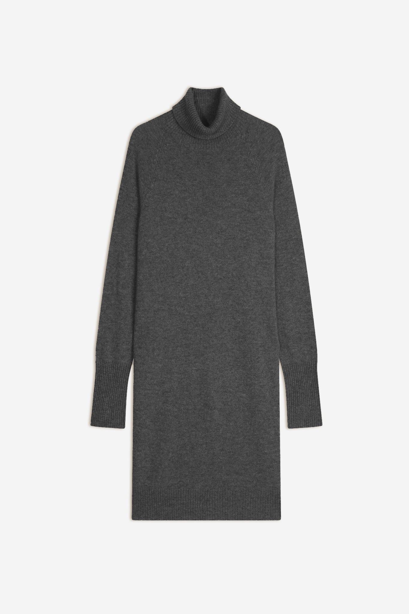 amanda robe col roulé anthracite chiné 100% cachemire