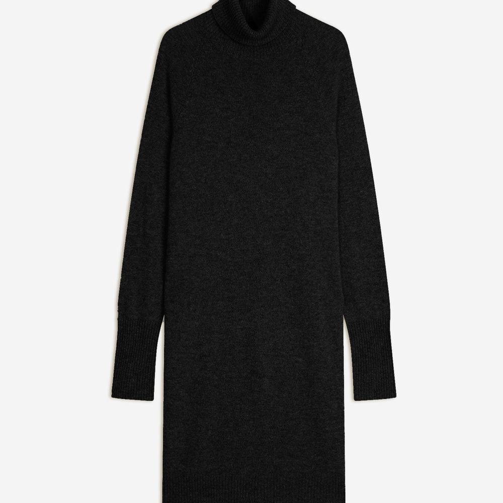 amanda robe col roulé noir chiné 100% cachemire