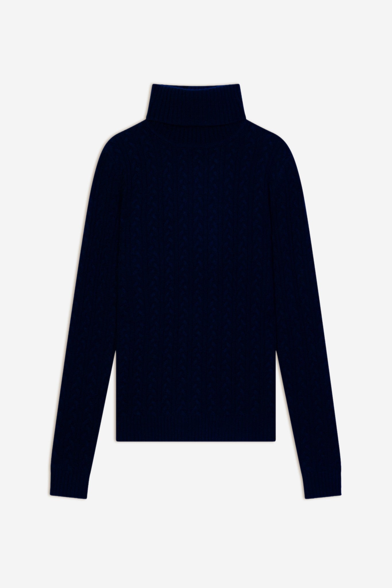 amelia pull col roulé 4 fils navy 100% cachemire