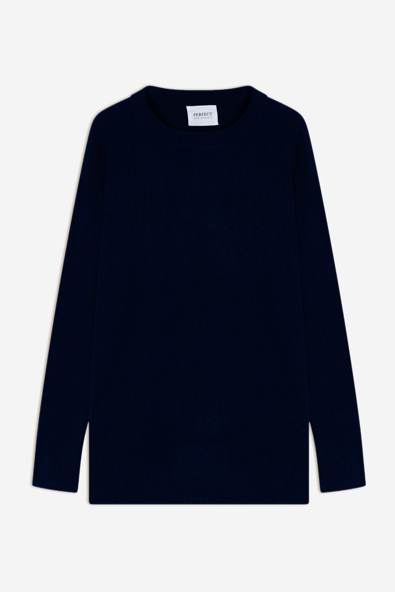 amvira pull col rond navy 100% cachemire