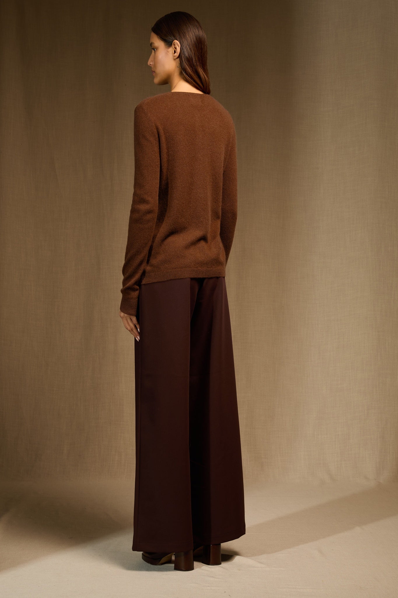 amy cardigan col rond cannelle 100% cachemire