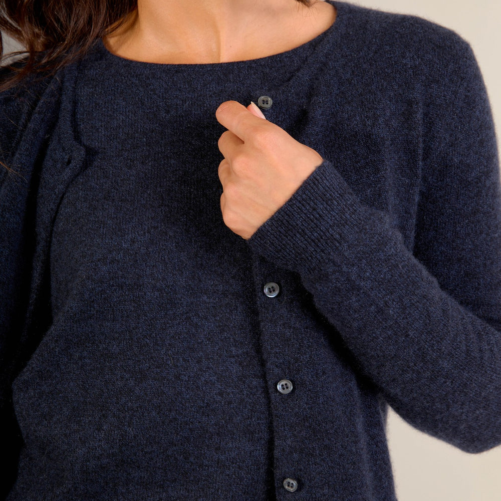 amy cardigan col rond caviar 100% cachemire