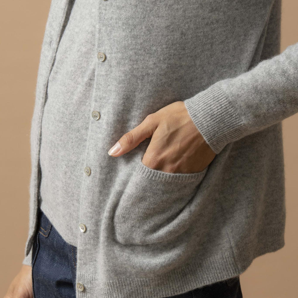 AMY cardigan col rond nuage chiné 100% cachemire