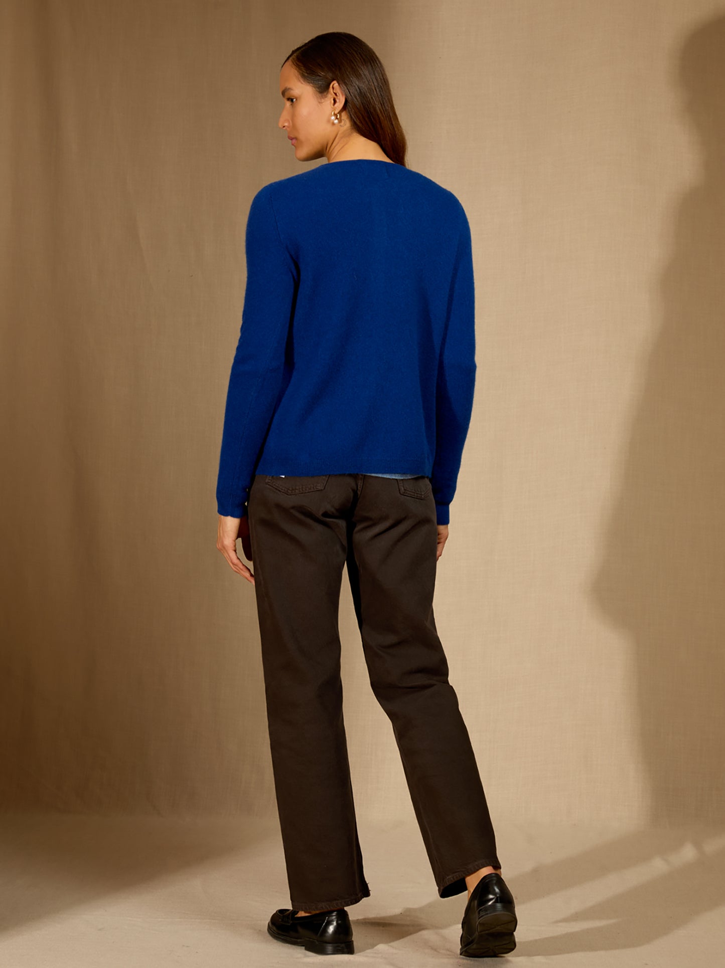 AMY cardigan col rond outremer 100% cachemire