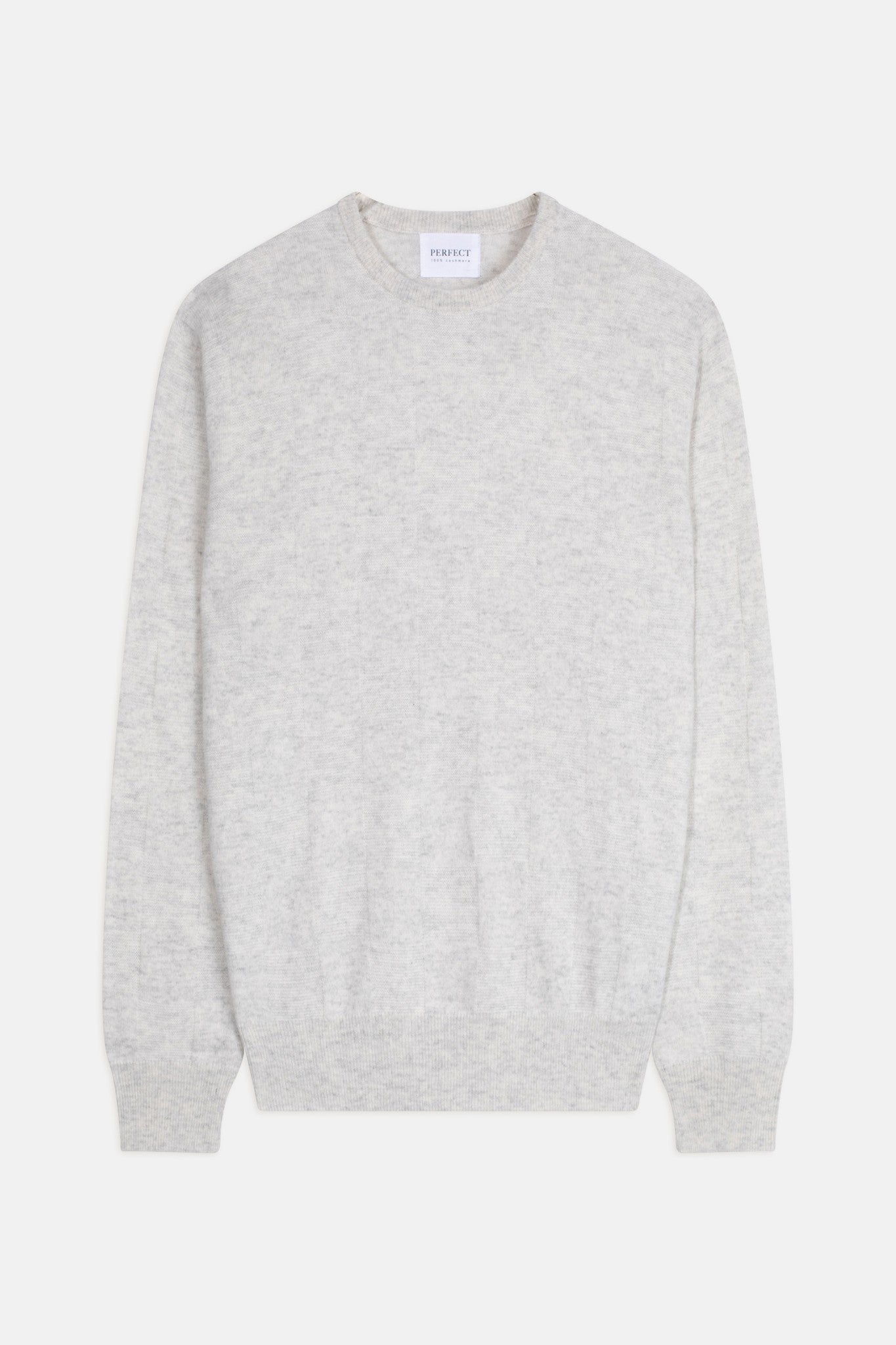 andy pull col rond gris perle chiné 100% cachemire