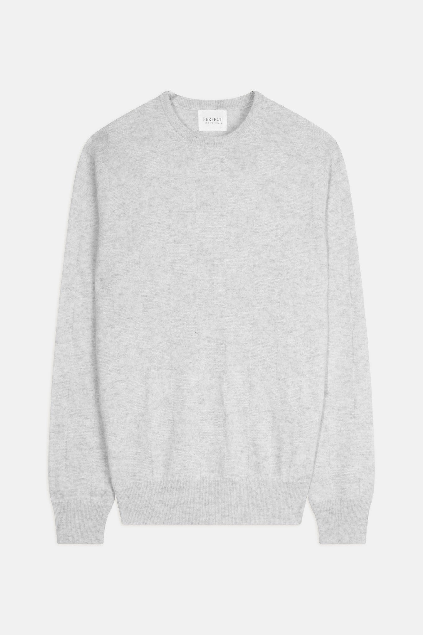 andy pull col rond gris perle chiné 100% cachemire