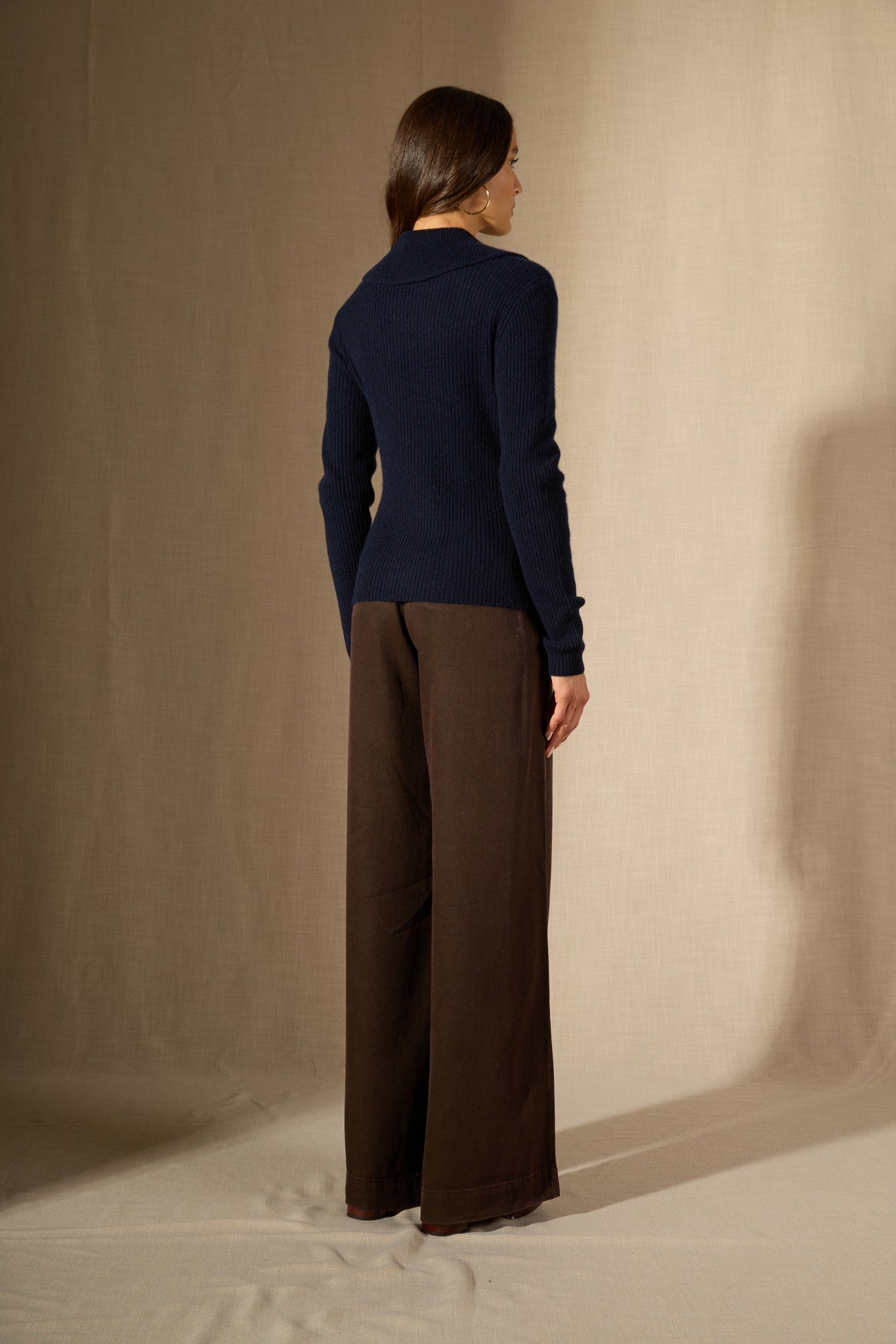 arlena pull col claudine navy 100% cachemire