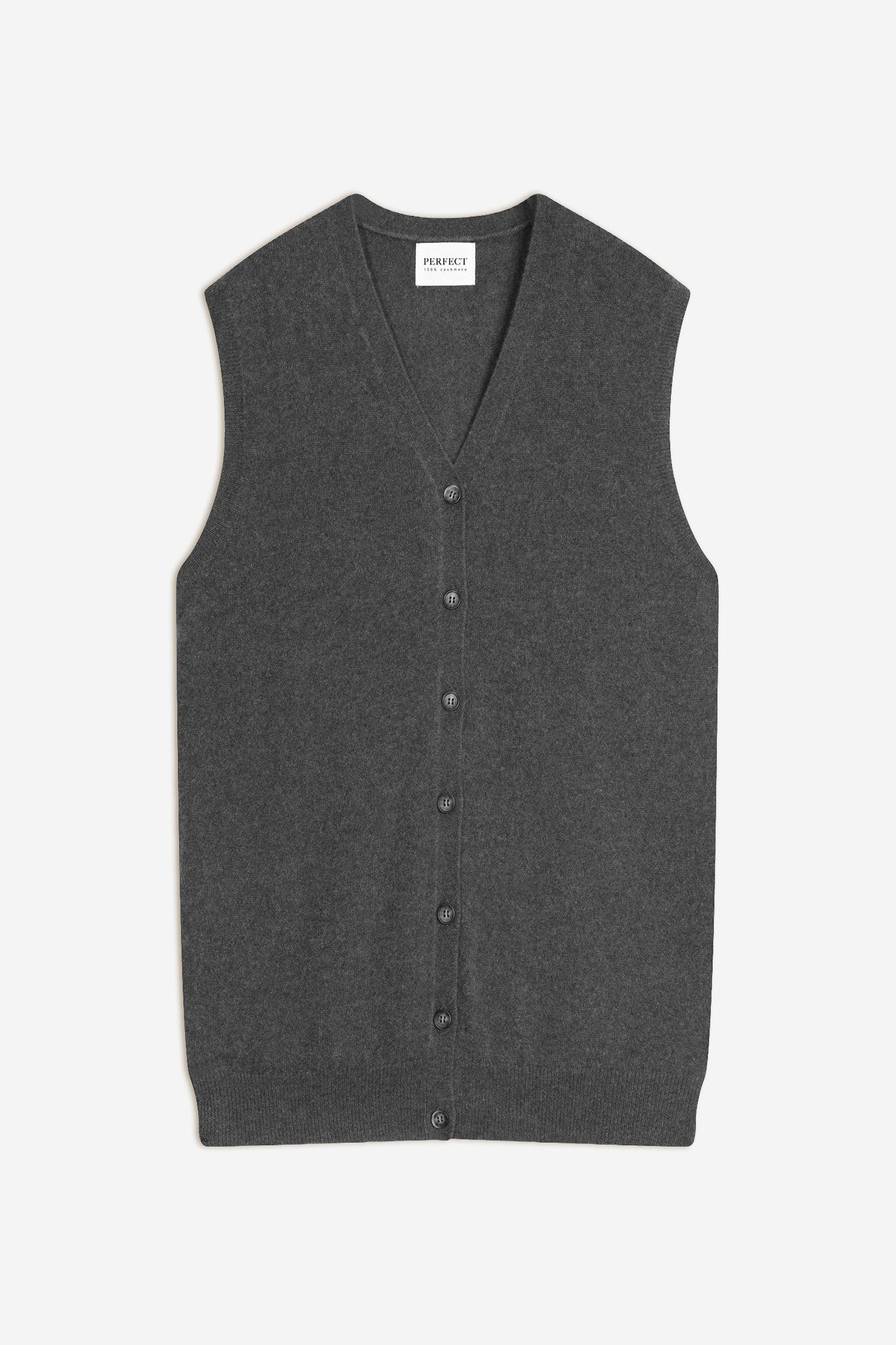 arthur cardigan col v sans manches anthracite chiné 100% cachemire