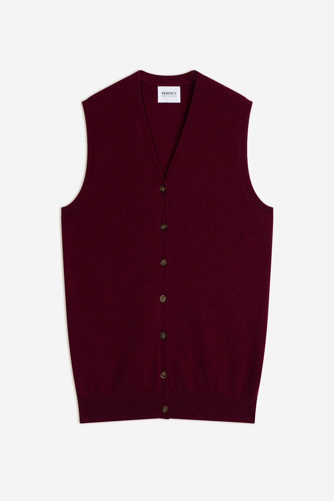 arthur cardigan col v sans manches bordeaux 100% cachemire