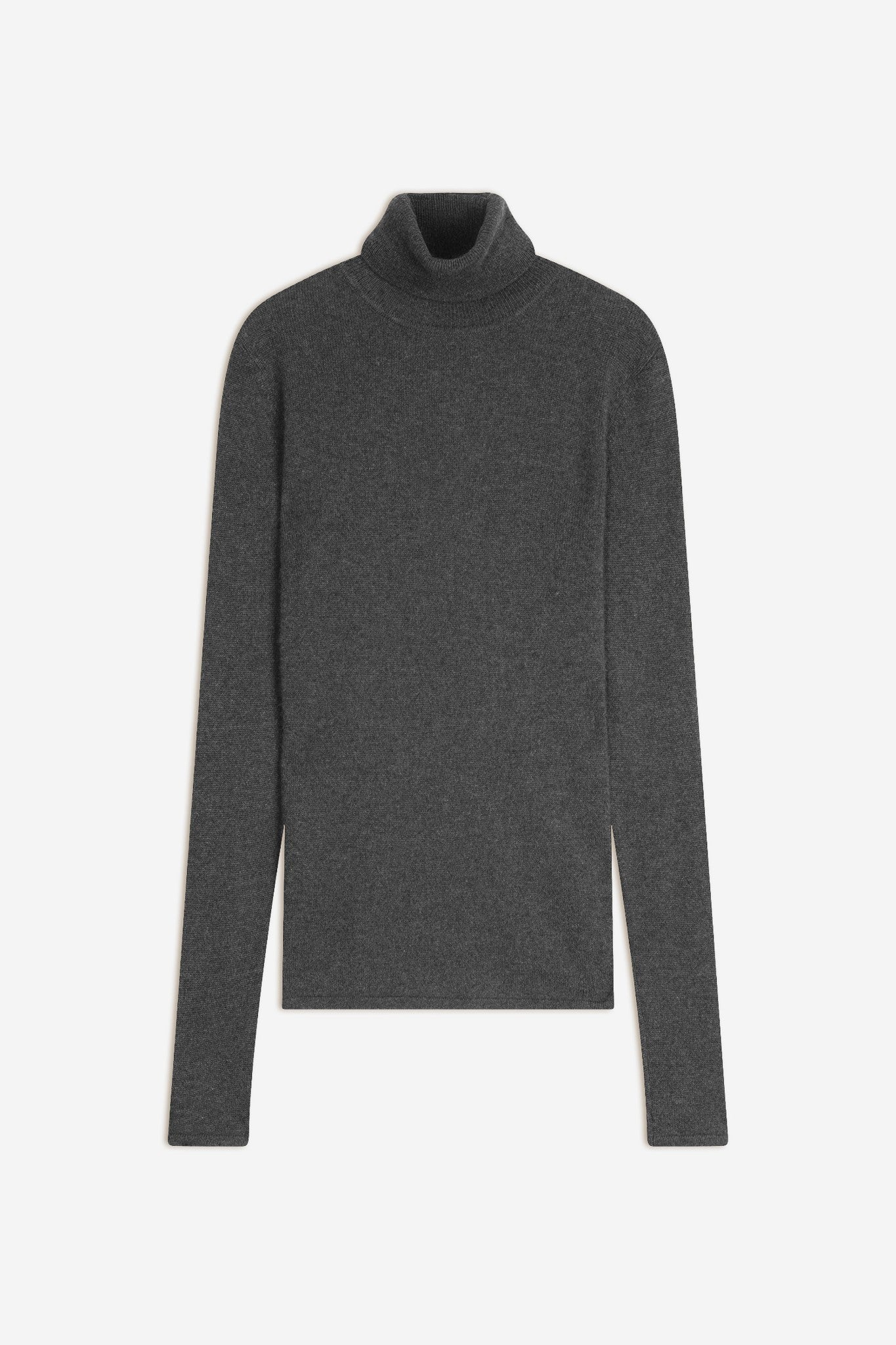 ashley pull col roulé anthracite chiné 100% cachemire