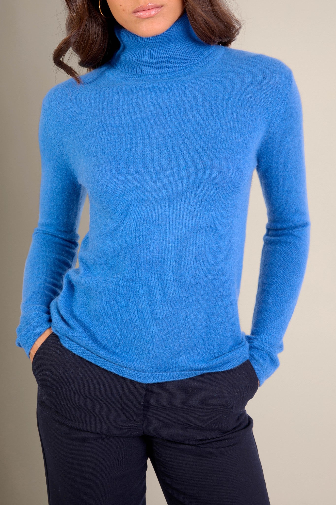 ashley pull col roulé ardoise 100% cachemire