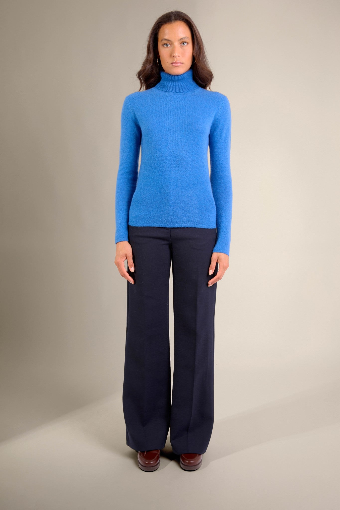 ashley pull col roulé ardoise 100% cachemire