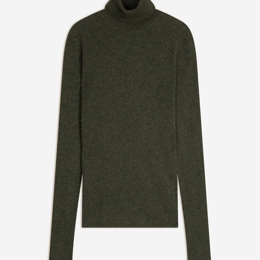 ashley pull col roulé army chiné 100% cachemire