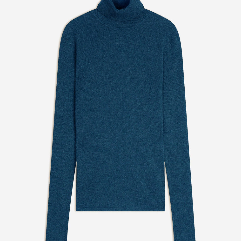 ashley pull col roulé atlantique chiné 100% cachemire