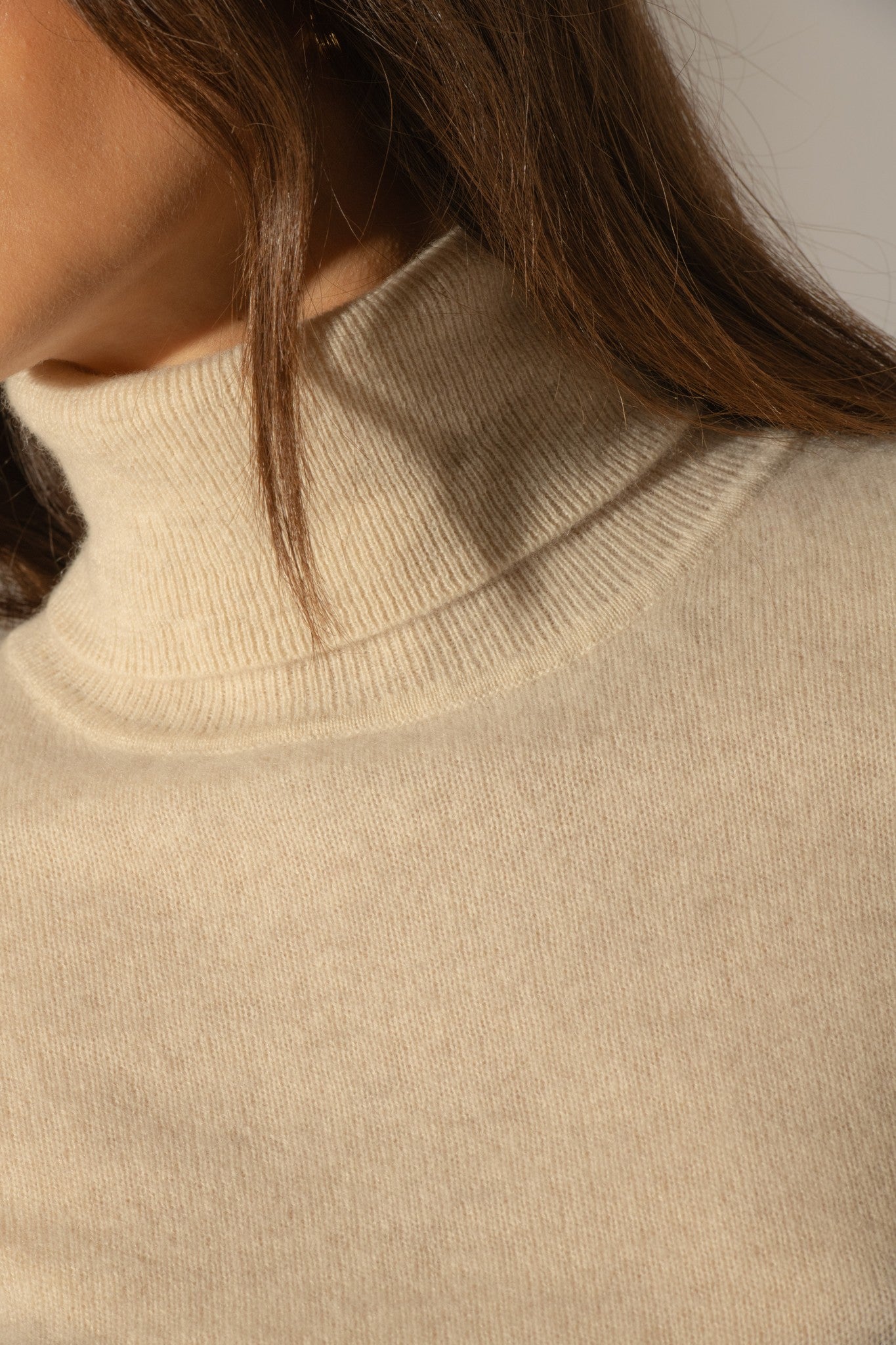 ashley pull col roulé avoine 100% cachemire