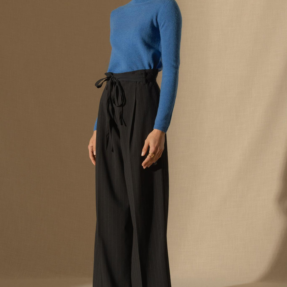 ASHLEY pull col roulé bleu électrique 100% cachemire
